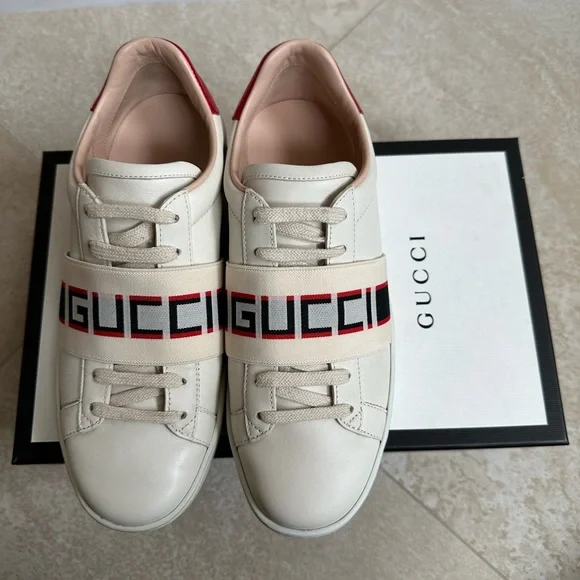 AUTHENTIC Gucci Ace Sneaker with Gucci Stripe - Picture 6 of 14